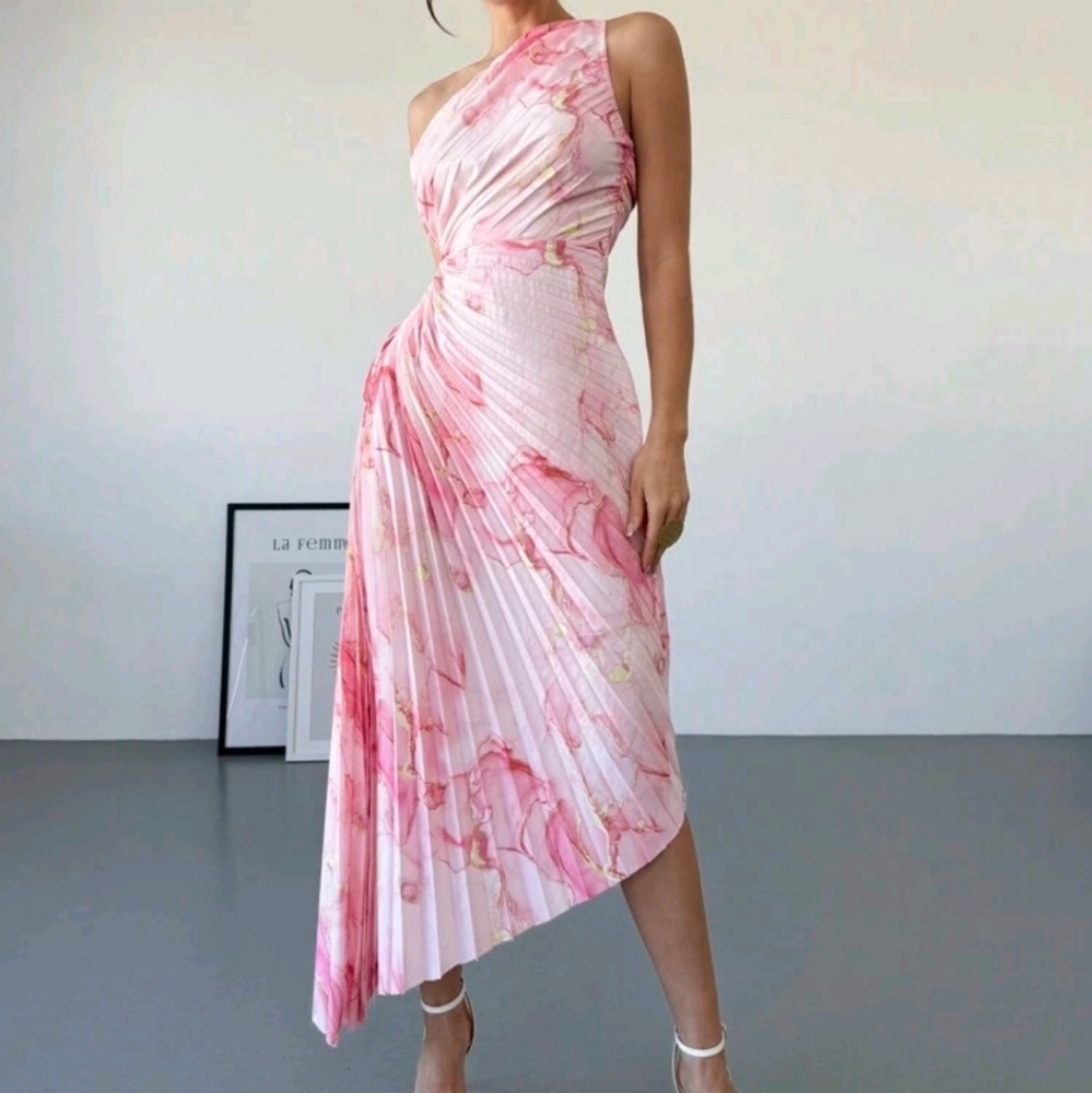 New Spring/Summer Women Casual Holiday Romantic Elegant Date Asymmetrical Dress - Picture 6 of 6